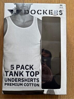 Dockers 5 Pack Men’s Black Tank Tops NWT Size M